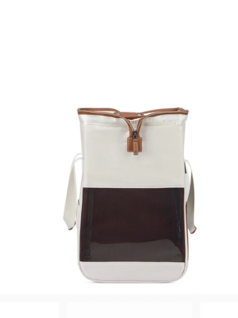 Delsey White & Brown Small Pet Carrier